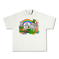 Pistachio St. Patrick's Hippopotamus coffee cups Urban Heavy Tee - CowGirlArtShop