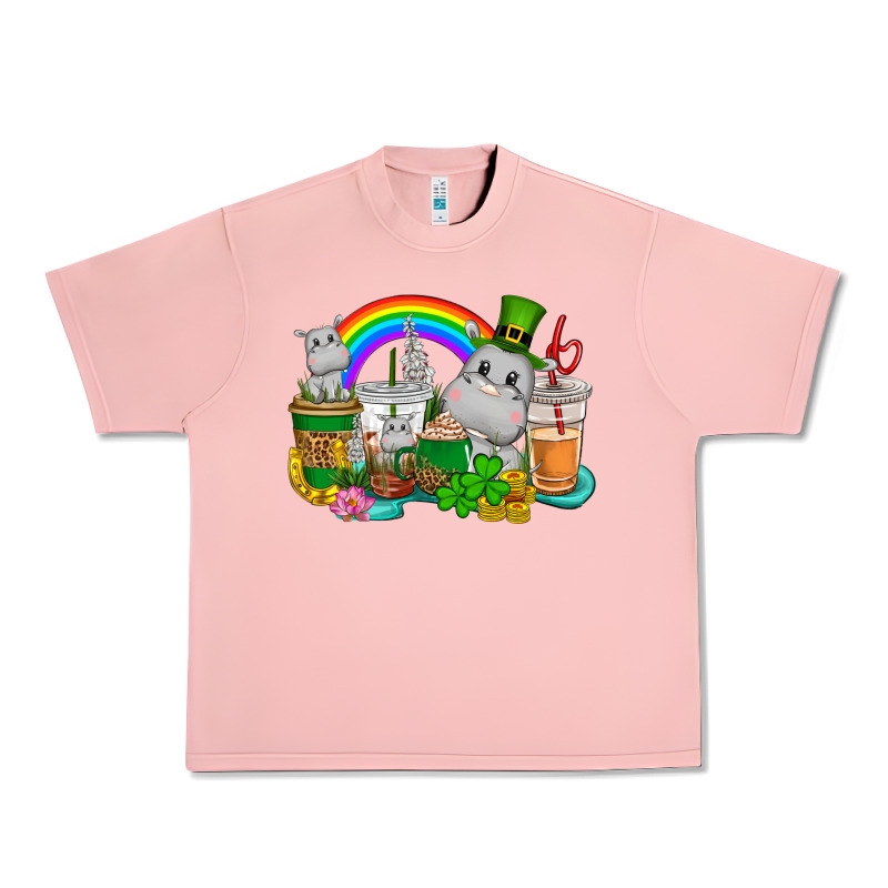 St. Patrick's Hippopotamus Coffee Cups Urban Heavy Tee by CowGirlArtShop | Teevron