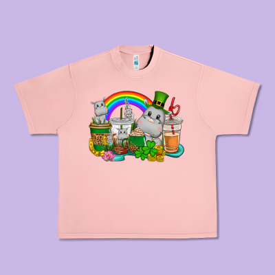 St. Patrick's Hippopotamus Coffee Cups Urban Heavy Tee Designed By Cowgirlartshop