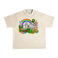 Sandshell St. Patrick's Hippopotamus coffee cups Urban Heavy Tee - CowGirlArtShop