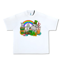 White St. Patrick's Hippopotamus coffee cups Urban Heavy Tee - CowGirlArtShop