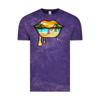 Cloud Purple beach lips Vintage Tee - Jasminsmagicworld