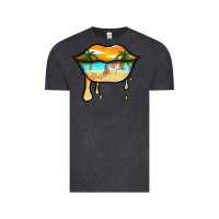 Vintage Black beach lips Vintage Tee - Jasminsmagicworld