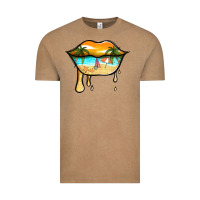 Vintage Coffee beach lips Vintage Tee - Jasminsmagicworld
