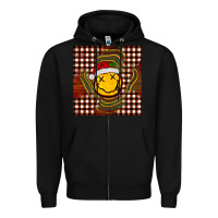 Black Christmas smiley face Zipper Hoodie - BarkalooDesign