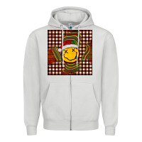 Dove Grey Christmas smiley face Zipper Hoodie - BarkalooDesign