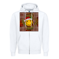 White Christmas smiley face Zipper Hoodie - BarkalooDesign