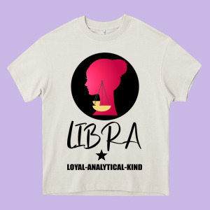 Libra Zodiac Sign Horoscope Birth Gift Girl Heavy Core Tee Designed By Bettercallsaul