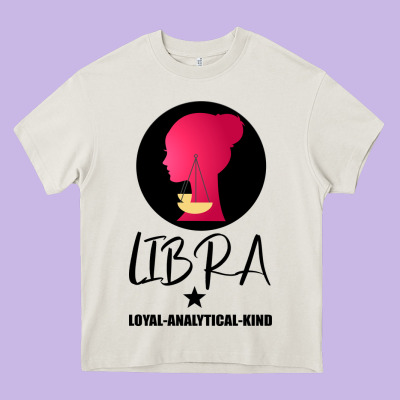 Libra Zodiac Sign Horoscope Birth Gift Girl Heavy Core Tee Designed By Bettercallsaul