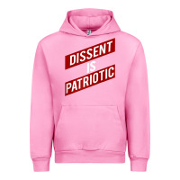 Fuchsia Pink DISSENT IS PATRIOTIC Political Meme Raglan Baseball Tee Urban Hoodie - maiPhamDesign