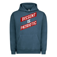 Pigment Midnight Navy DISSENT IS PATRIOTIC Political Meme Raglan Baseball Tee Urban Hoodie - maiPhamDesign