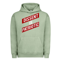Pigment Oil Green DISSENT IS PATRIOTIC Political Meme Raglan Baseball Tee Urban Hoodie - maiPhamDesign
