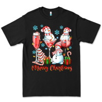 Black merry christmas wine glasses Premium Tee - texasbilliewilder