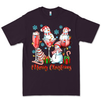 Plum merry christmas wine glasses Premium Tee - texasbilliewilder
