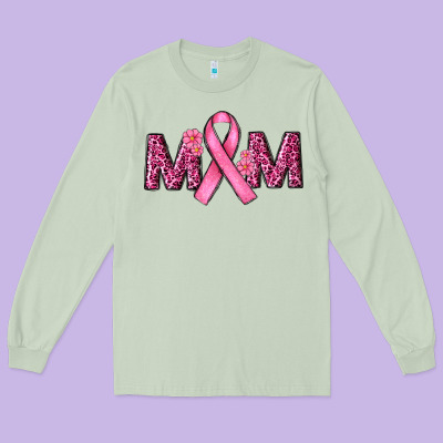 Cancer Ribbon Mom Long Sleeve Tee Designed By Ranaportraitstore