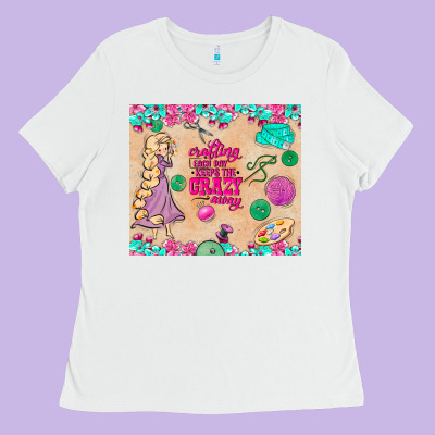 Sewing Crafting Each Day Keeps The Crazy Away Ladies Tee Designed By Tumblerdesignbyshophia