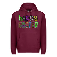 Burgundy Happy Easter Premium Hoodie - CowhideDigitalArt