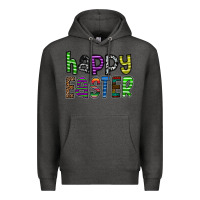Charcoal Heather Happy Easter Premium Hoodie - CowhideDigitalArt