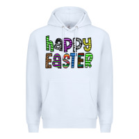 White Happy Easter Premium Hoodie - CowhideDigitalArt