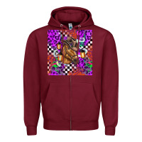 Burgundy halloween horse Zipper Hoodie - BarkalooDesign
