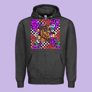 Halloween Horse Zipper Hoodie Designed By Barkaloodesign