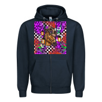 Navy halloween horse Zipper Hoodie - BarkalooDesign