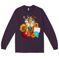 Teacher Cold Drink Frappe With Sunflowers Long Sleeve Tee | Teevron