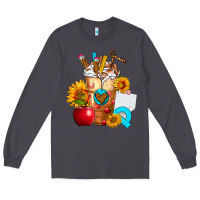 Smoke teacher cold drink frappe with sunflowers Long Sleeve Tee - FaDigitalArtStudio
