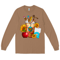 Toasted Coconut teacher cold drink frappe with sunflowers Long Sleeve Tee - FaDigitalArtStudio