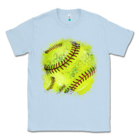 Dusty Blue Softball background Classic Tee - HowdyJamesFarm