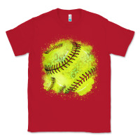 Red Softball background Classic Tee - HowdyJamesFarm