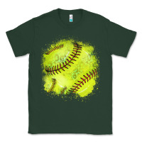 Sports Green Softball background Classic Tee - HowdyJamesFarm