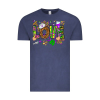 Vintage Denim Mardi Gras love Nurse Vintage Tee - HowdyJamesFarm