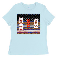 Baby Blue America back the red Ladies Tee - TumblerDesignByShophia
