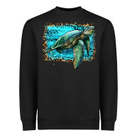 Black sea turtle with background Heavyweight Sweatshirt - Artiststas