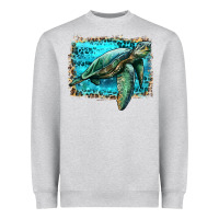 Heather Grey sea turtle with background Heavyweight Sweatshirt - Artiststas
