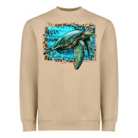 Sea Turtle With Background Heavyweight Sweatshirt | Teevron
