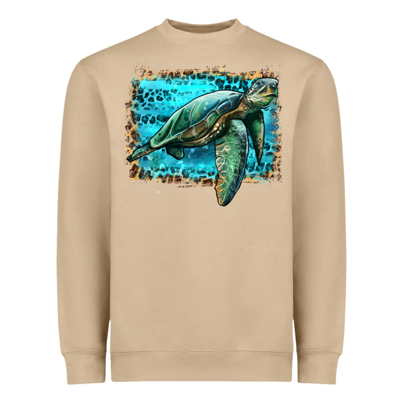 Sea Turtle With Background Heavyweight Sweatshirt by Artiststas | Teevron