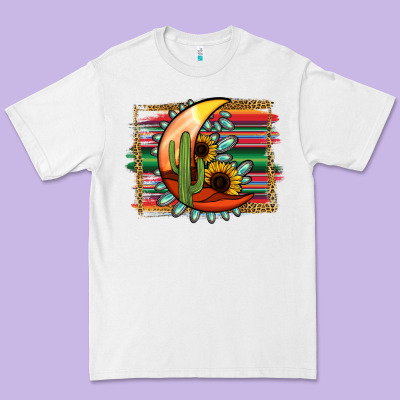 Turquoise Desert Moon Serape Background Premium Tee Designed By Jasminsmagicworld