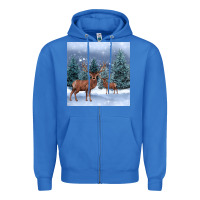 True Royal winter deer Zipper Hoodie - BarkalooDesign