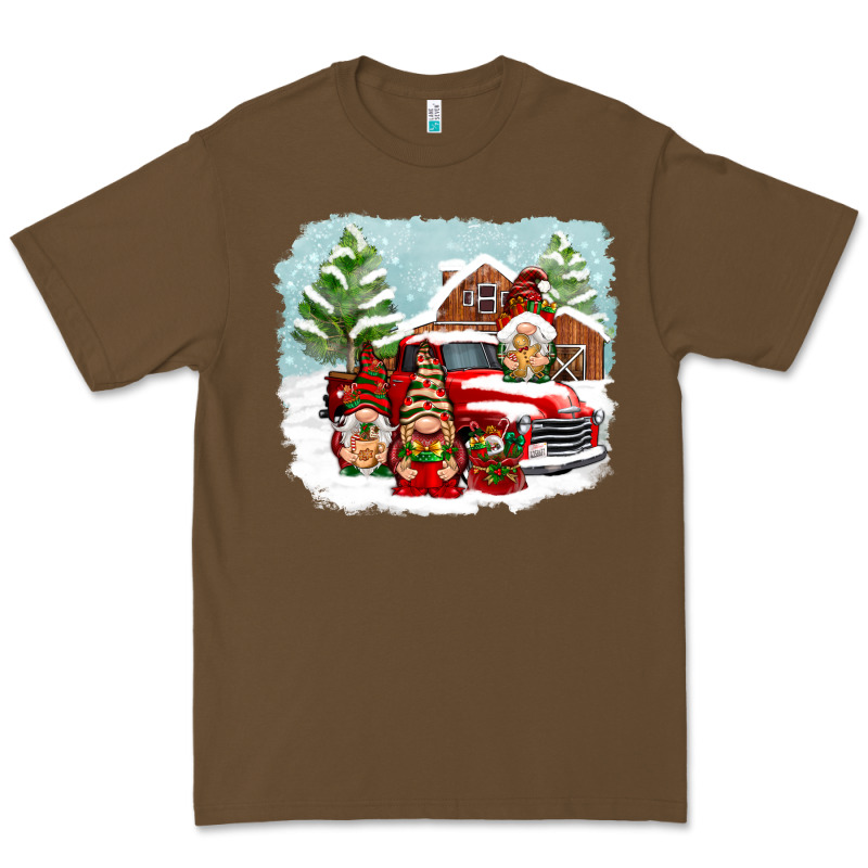 Christmas Gnomes With Red Truck Premium Tee by NancyCooperArtShop | Teevron