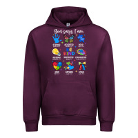 Mauve Wine god says i am autism Urban Hoodie - JahusDesignShop