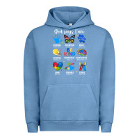 Pigment Pebble Blue god says i am autism Urban Hoodie - JahusDesignShop