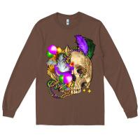 Chestnut mardi gras skull Long Sleeve Tee - FaDigitalArtStudio
