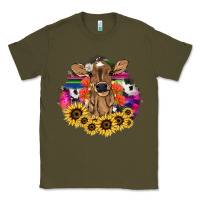 Army Green Baby Cow flower Classic Tee - HowdyJamesFarm