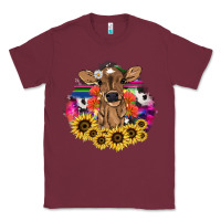 Burgundy Baby Cow flower Classic Tee - HowdyJamesFarm