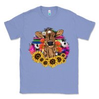 Colony Blue Baby Cow flower Classic Tee - HowdyJamesFarm