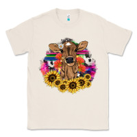 Natural Baby Cow flower Classic Tee - HowdyJamesFarm
