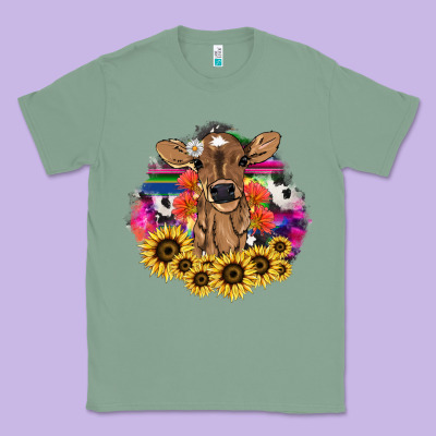 Baby Cow Flower Classic Tee Designed By Howdyjamesfarm