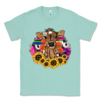 Seafoam Baby Cow flower Classic Tee - HowdyJamesFarm